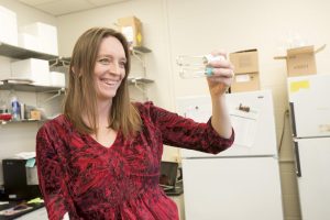 Microbiota. Tiffany Weir, Assistant Professor of Food Science and Human Nutrition, and her staff at CSU study digestive fermentation.   Photo by John Eisele/CSU