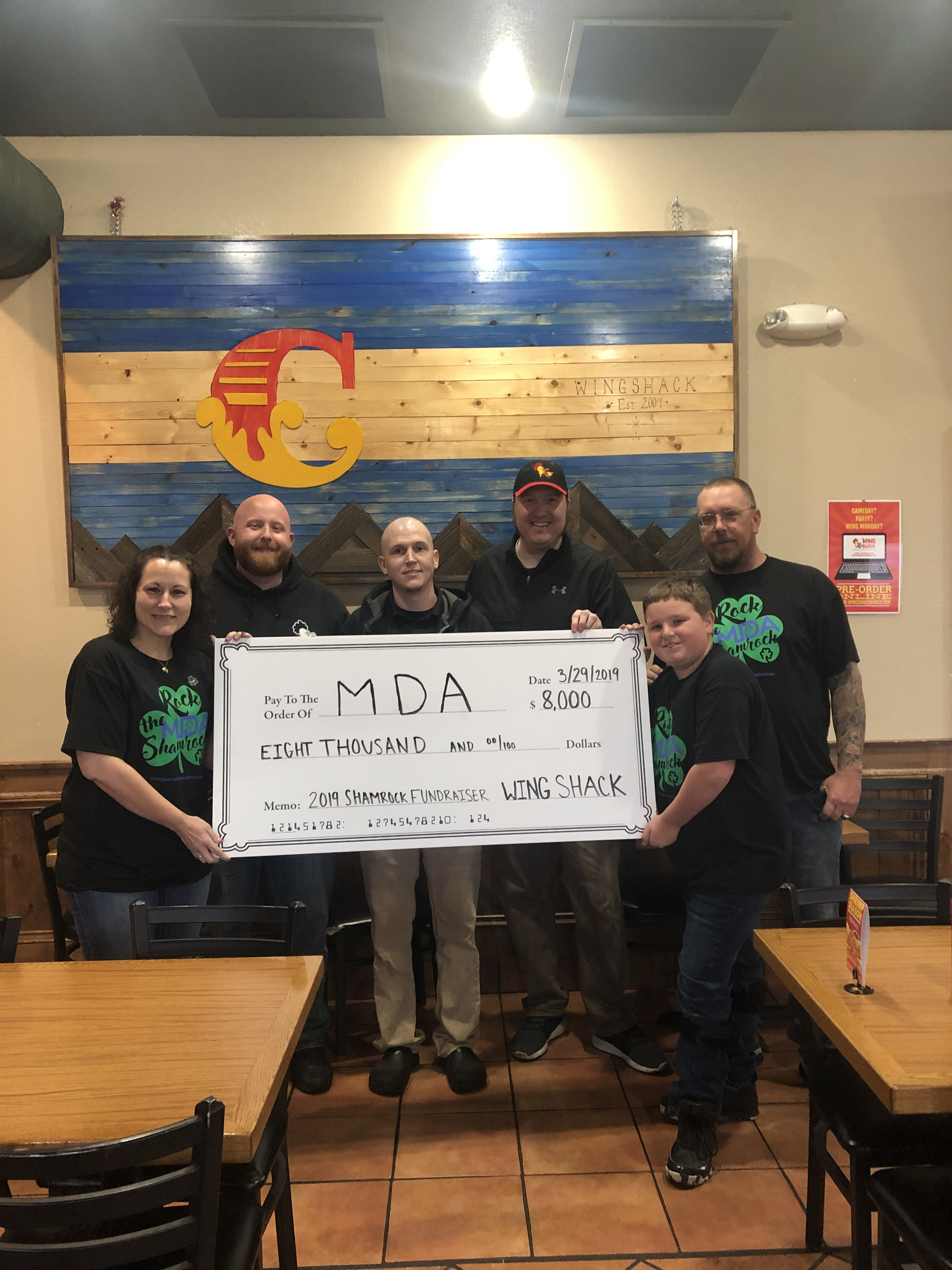 Wing Shack Collects Over $7500 for Muscular Dystrophy Association