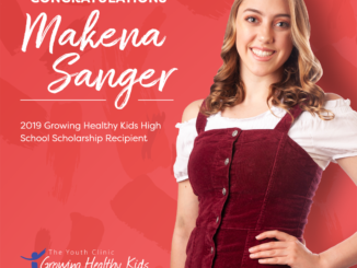 Colorado 4A Class Diver of the Year, Makena Sanger, was named The Youth Clinic Growing Healthy Kids High School Scholarship 2019 recipient. The Windsor High School senior’s primary provider is Dr. Kirsten Sampera, MD, who has been a pediatrician at The Youth Clinic since 2007. 