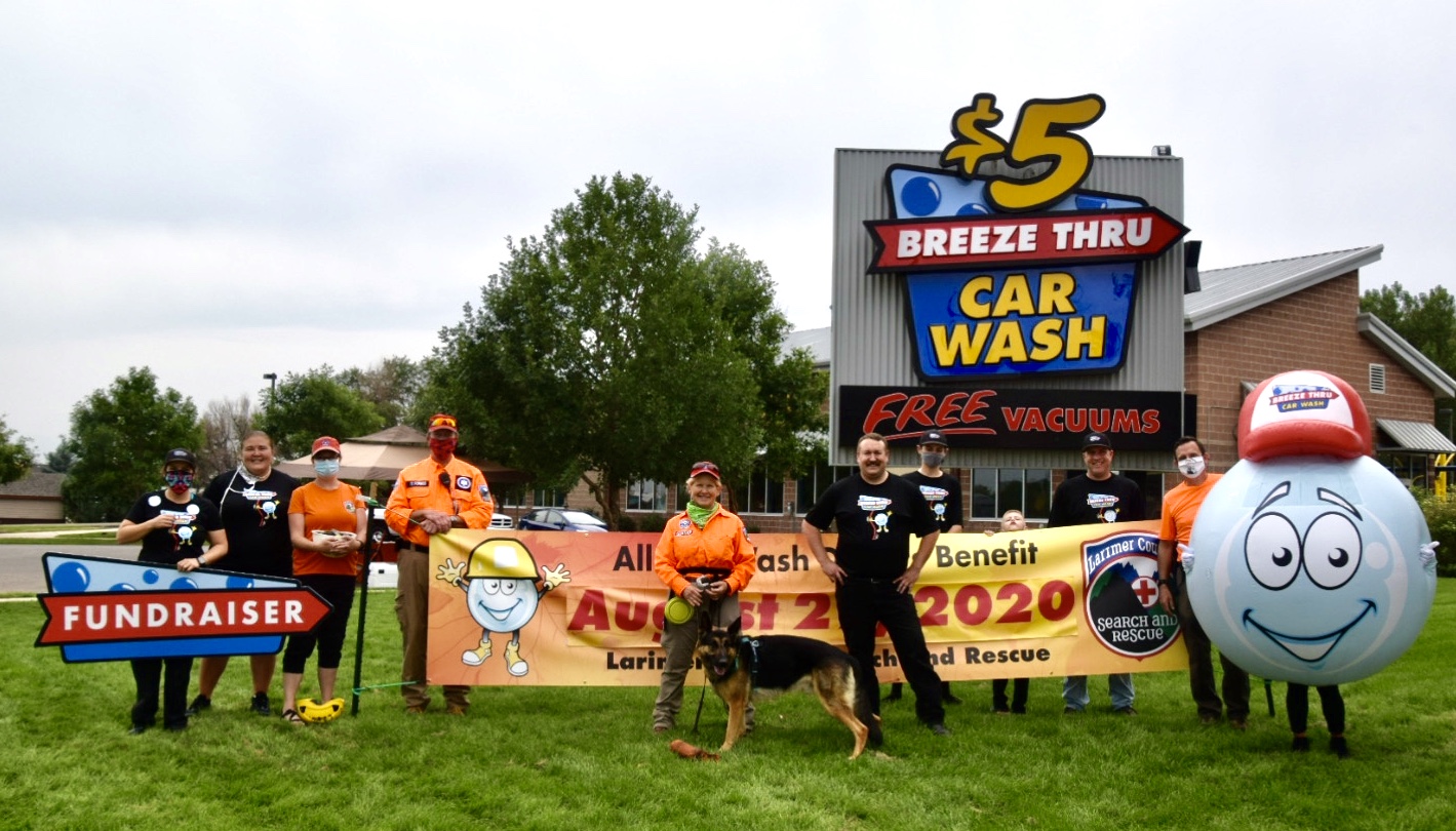 Over $14,000 Donated to Larimer County Search and Rescue from Breeze Thru Car Wash Annual Fundraiser