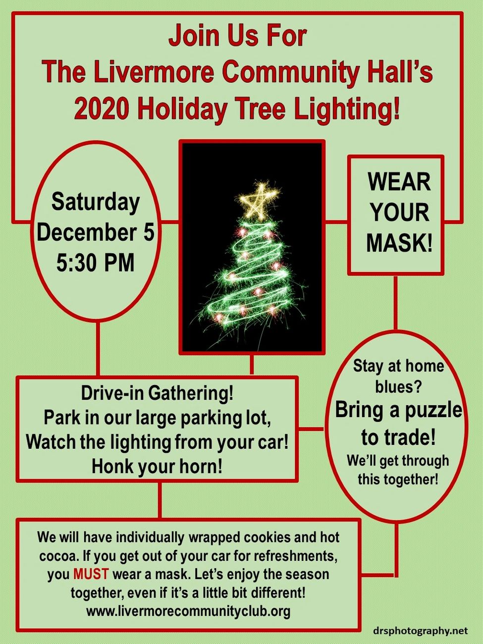 Livermore Community Hall to Host 2020 Drive-In Holiday Tree Lighting