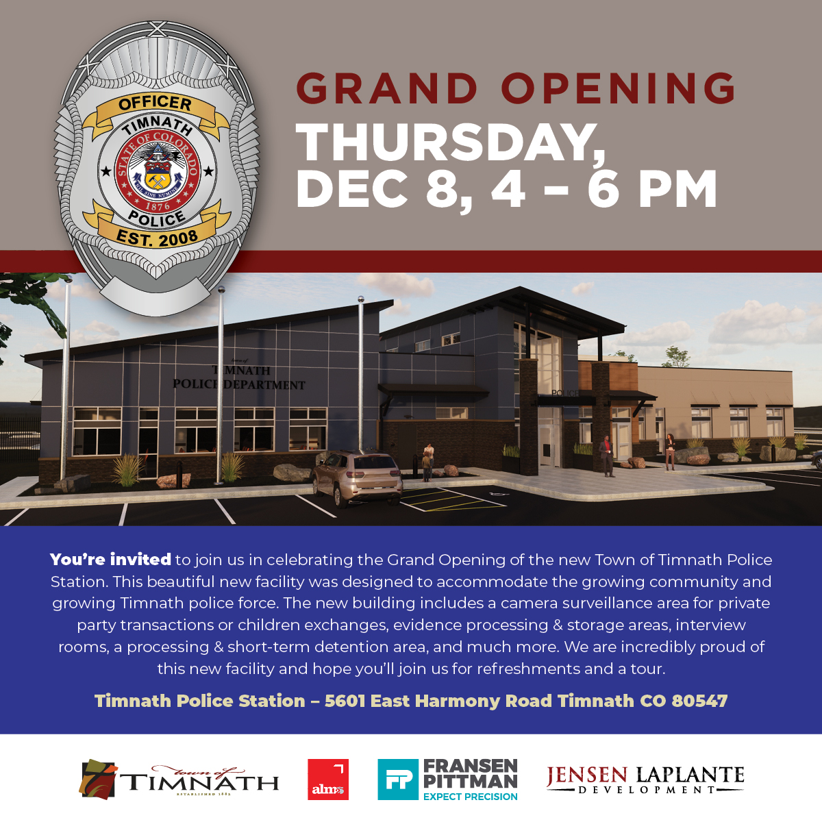 Town of Timnath Hosts Grand Opening of New Police Headquarters