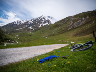 Bike on the Grass in the Mountains