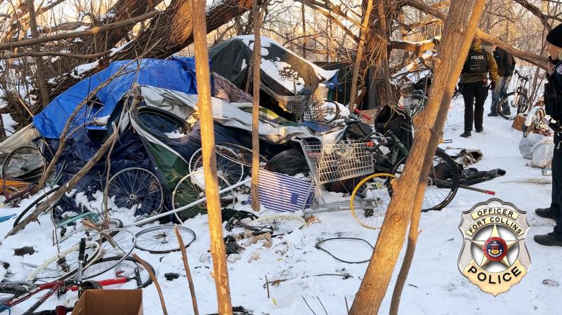 Fort Collins Police Dismantle Illegal Encampment Near Poudre Trail, Recover Stolen Bikes