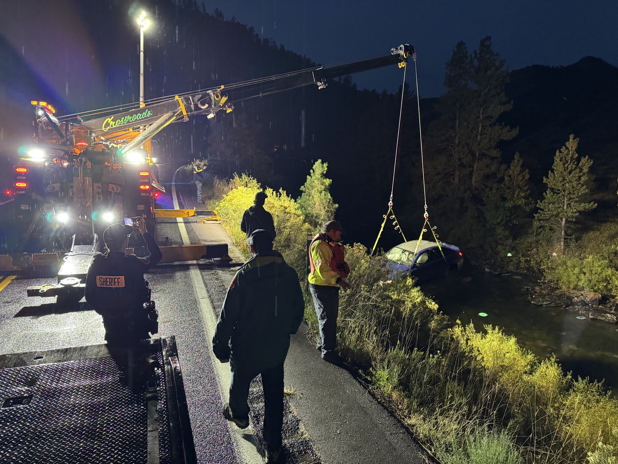 Driver and Passenger Safe After Vehicle Plunges into Poudre River