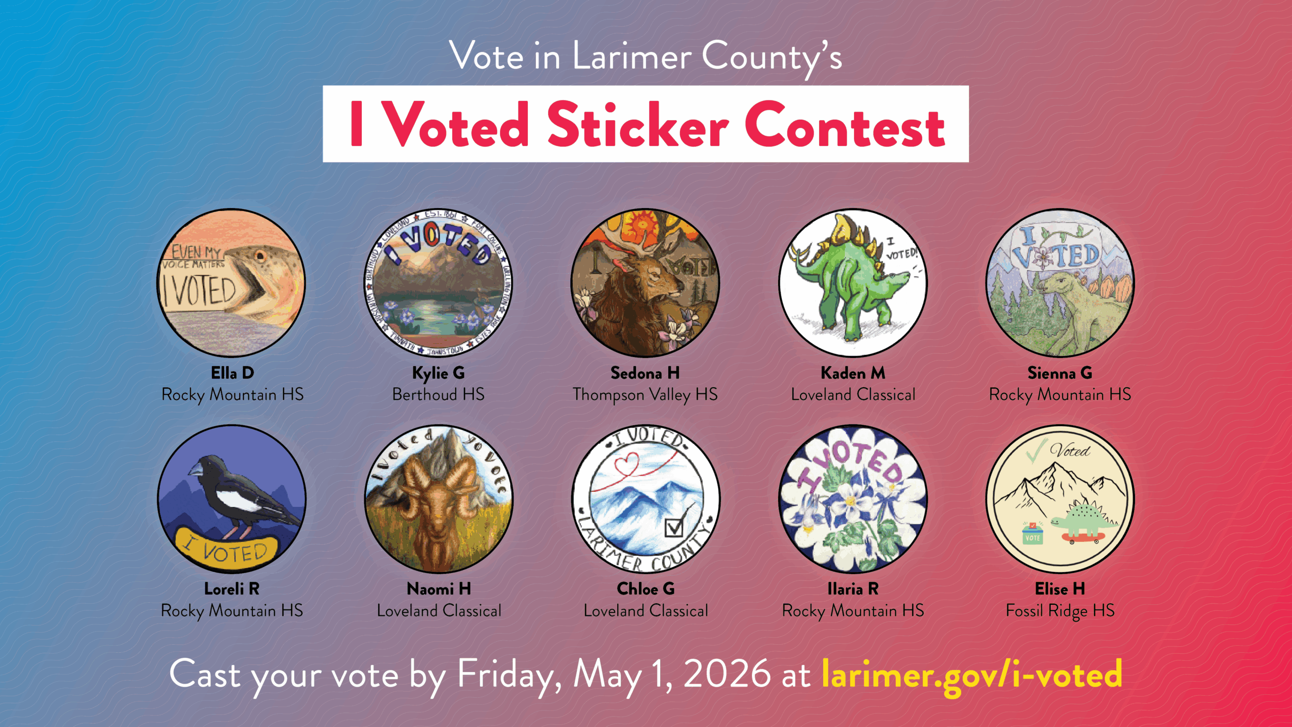 Larimer County Opens Public Vote For Student-Designed Election Sticker