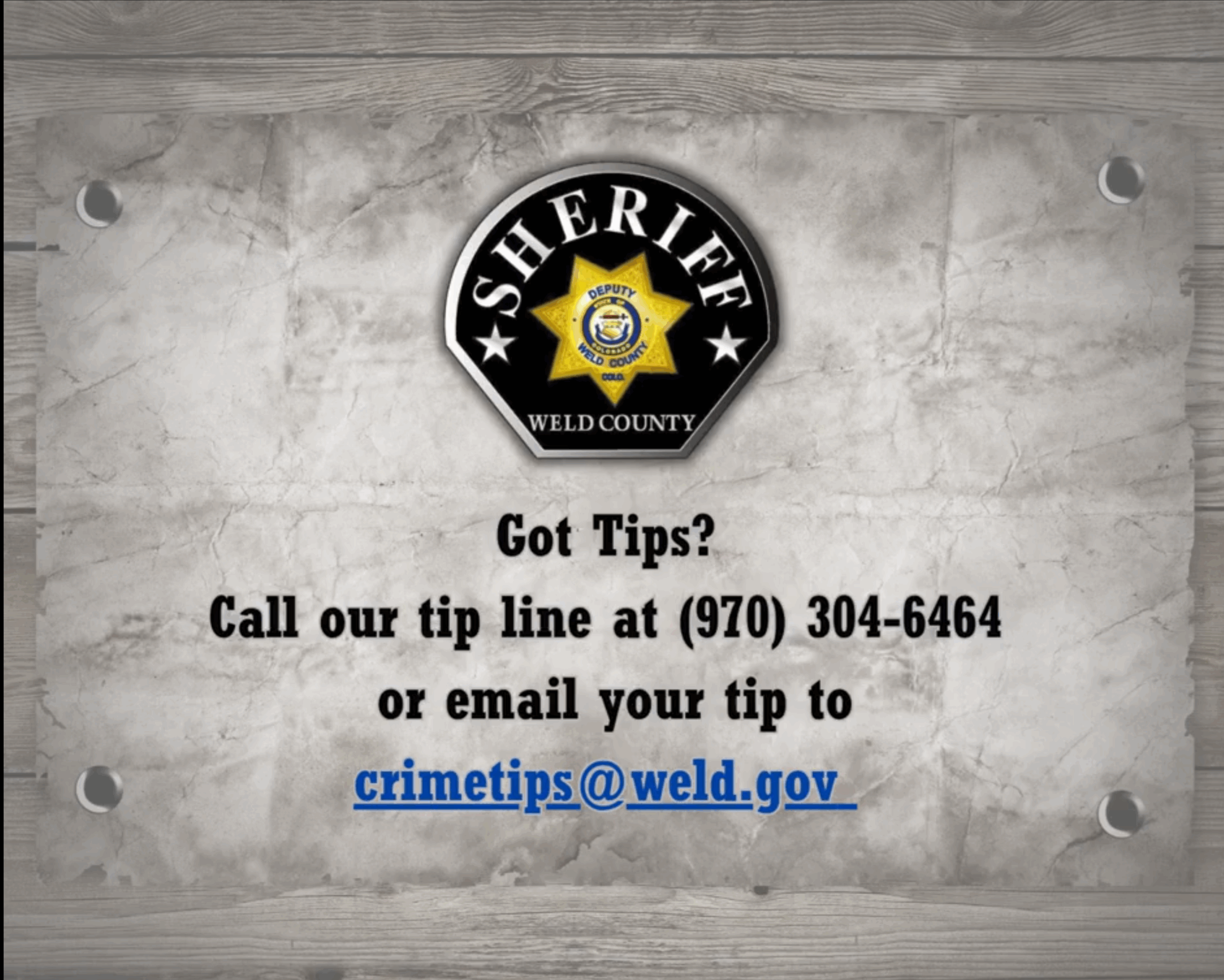 Weld County Sheriff Seeks Public Help Locating Suspect